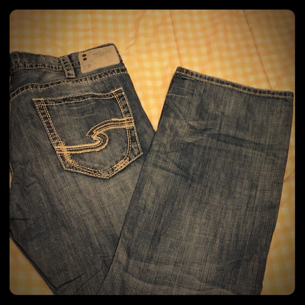 Men’s Silver Denim Jeans 38x34